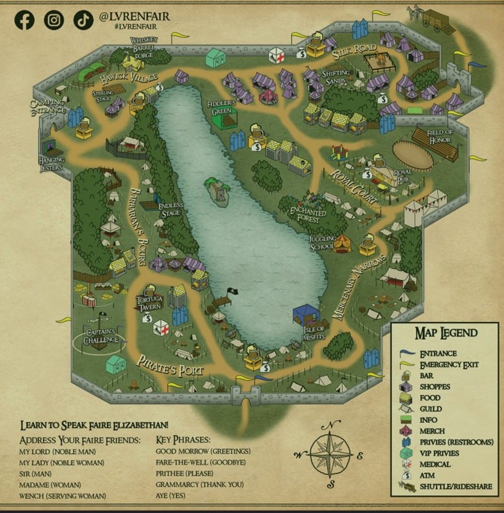 Map of the faire grounds